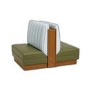 Grandview Double Booth 48" — Channel-Back Premium, Wood Divider
