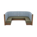 Grandview U-Booth 96" — Curved Channel-Back Premium, Wood Posts