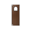 Laminate Traffic Door — Formica Cocoa Maple, Arched Vision Window